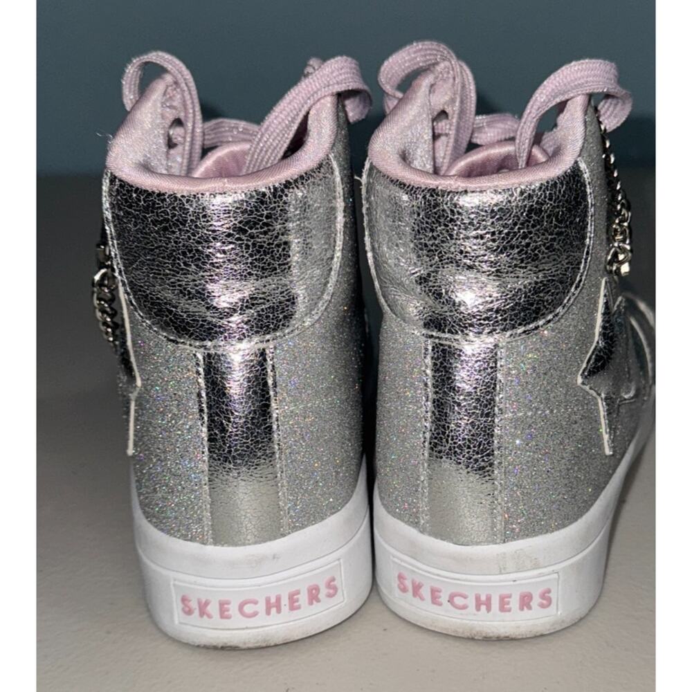 Skechers Los Angeles Girls 4 Glitter Sneakers Hi Top Metallic Casual School Bold - Picture 2 of 10